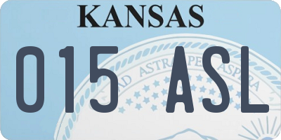 KS license plate 015ASL
