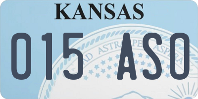 KS license plate 015ASO