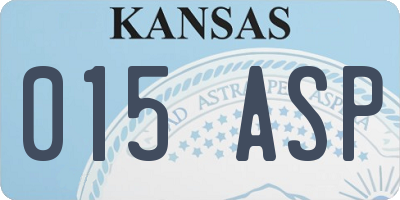 KS license plate 015ASP