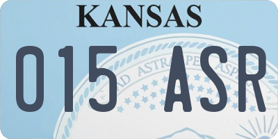 KS license plate 015ASR