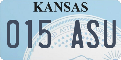 KS license plate 015ASU