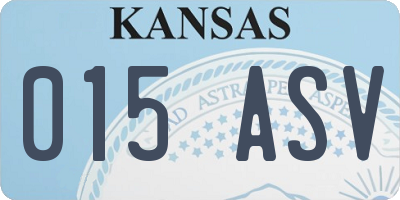 KS license plate 015ASV