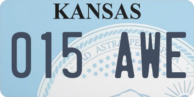 KS license plate 015AWE
