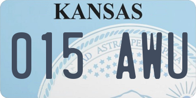 KS license plate 015AWU