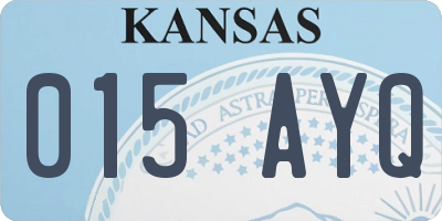 KS license plate 015AYQ