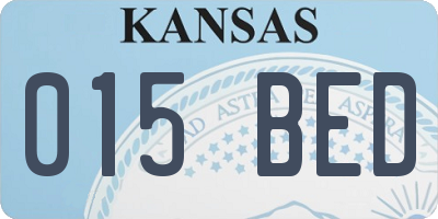 KS license plate 015BED