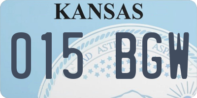 KS license plate 015BGW
