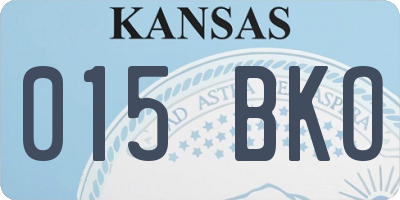 KS license plate 015BKO