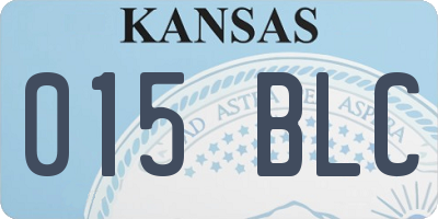 KS license plate 015BLC
