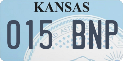 KS license plate 015BNP
