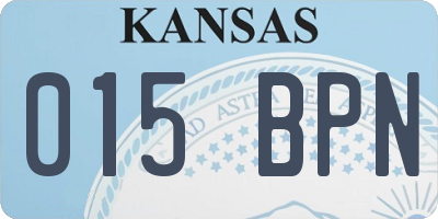 KS license plate 015BPN