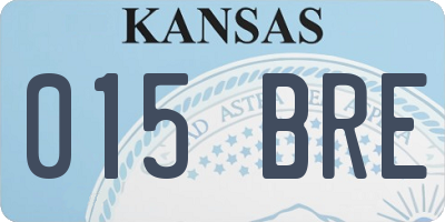 KS license plate 015BRE