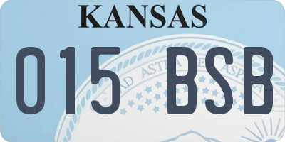 KS license plate 015BSB