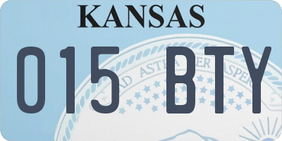 KS license plate 015BTY