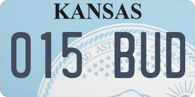 KS license plate 015BUD