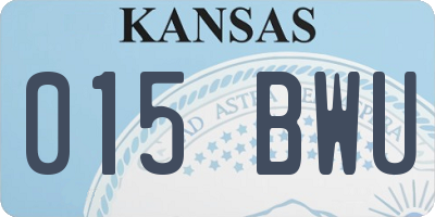 KS license plate 015BWU