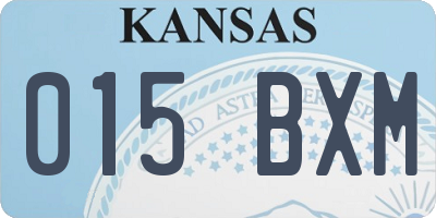KS license plate 015BXM