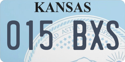 KS license plate 015BXS