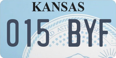 KS license plate 015BYF