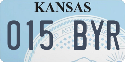 KS license plate 015BYR
