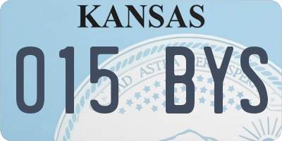 KS license plate 015BYS