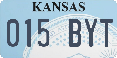 KS license plate 015BYT