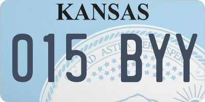 KS license plate 015BYY