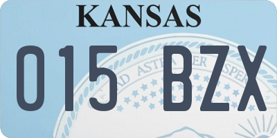 KS license plate 015BZX