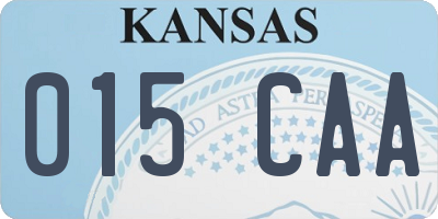 KS license plate 015CAA