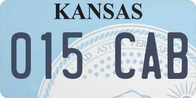 KS license plate 015CAB