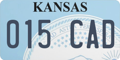KS license plate 015CAD