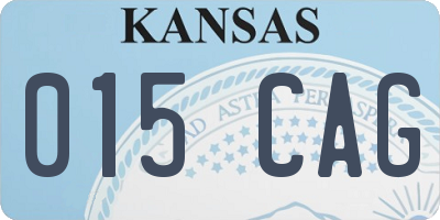 KS license plate 015CAG