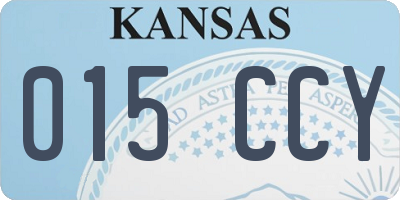 KS license plate 015CCY