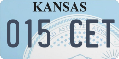 KS license plate 015CET