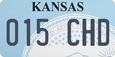 KS license plate 015CHD