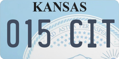 KS license plate 015CIT