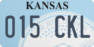 KS license plate 015CKL