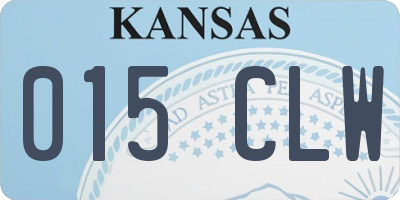 KS license plate 015CLW