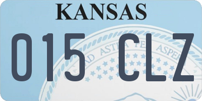 KS license plate 015CLZ