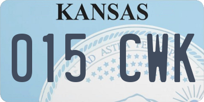 KS license plate 015CWK