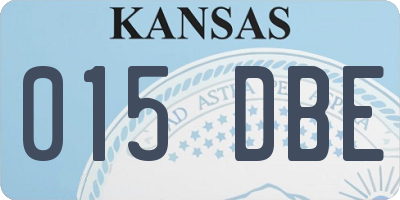 KS license plate 015DBE
