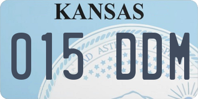 KS license plate 015DDM