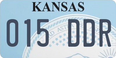 KS license plate 015DDR