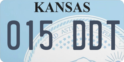 KS license plate 015DDT