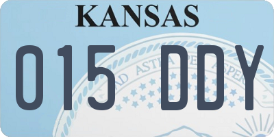 KS license plate 015DDY