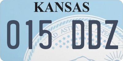 KS license plate 015DDZ