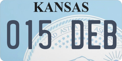 KS license plate 015DEB