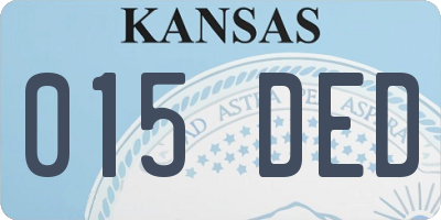 KS license plate 015DED