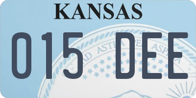 KS license plate 015DEE