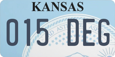 KS license plate 015DEG